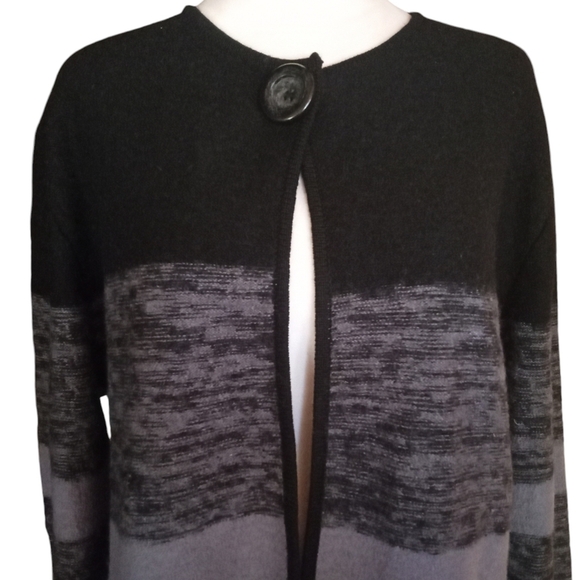 Tally Ho Long Sleeve Open Front One Button Cardigan Size XL 100% Wool - Picture 3 of 6